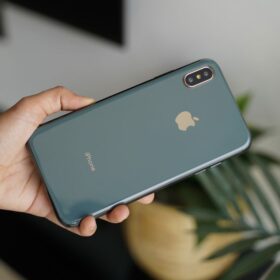 Bluish Grey Soft Glass Finish Case For iPhone XsMax
