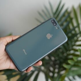 Bluish Grey Soft Glass Finish Case for iPhone 7 Plus/8 Plus