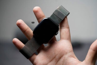 Milanese magnetic metal loop strap Space Grey for Apple Watch 44MM 45MM 46MM Series 4 5 6 7 8 9 10 SE SE 2 Gen