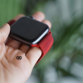 Milanese magnetic metal loop strap Red for Apple Watch 44MM 45MM Series 4 5 6 7 8 9 SE SE 2 Gen
