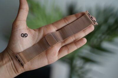 Milanese Magnetic Metal loop Strap Rose Gold For Apple Watch 44MM 45MM 46MM Series 4 5 6 7 8 9 10 SE SE 2 Gen