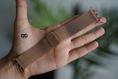 Milanese Magnetic Metal loop Strap Rose Gold For Apple Watch 44MM 45MM 46MM Series 4 5 6 7 8 9 10 SE SE 2 Gen
