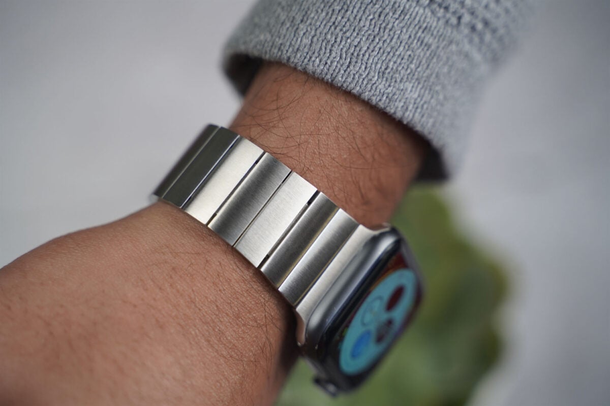 Link Strap Silver Metal Belt for Apple Watch 44MM 45MM 46MM Series 4 5 6 7 8 9 10 SE SE 2 Gen