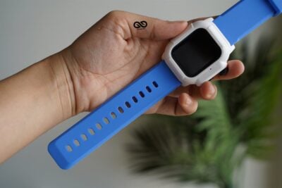 Waterproof silicone strap with bumper for Apple Watch 44MM Series 4 5 6 7 8 9 SE SE 2 Gen