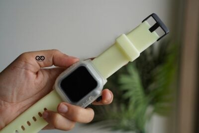Waterproof silicone strap with bumper for Apple Watch 44MM Series 4 5 6 7 8 9 SE SE 2 Gen