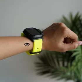Waterproof silicone strap with bumper for Apple Watch 44MM Series 4 5 6 7 8 9 SE SE 2 Gen