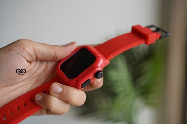 Waterproof silicone strap with bumper for Apple Watch 44MM Series 4 5 6 7 8 9 SE SE 2 Gen - Image 91