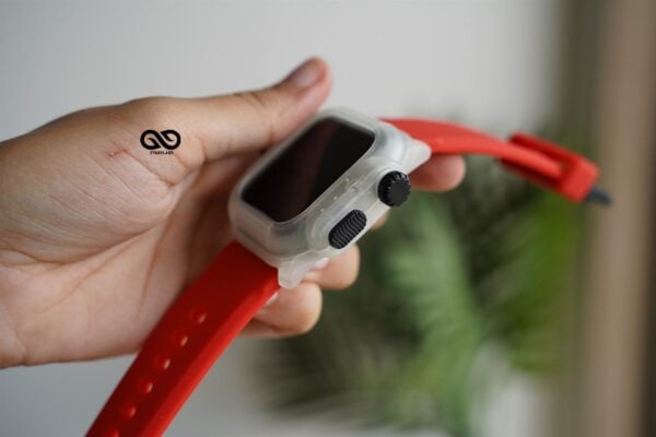 Waterproof silicone strap with bumper for Apple Watch 44MM Series 4 5 6 7 8 9 SE SE 2 Gen - Image 98