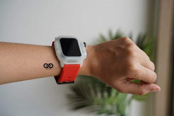 Waterproof silicone strap with bumper for Apple Watch 44MM Series 4 5 6 7 8 9 SE SE 2 Gen - Image 14