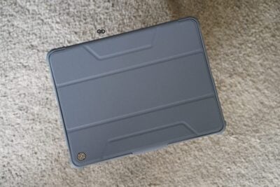 iPad Air 11 (M2 Chip) 2024, Air4/Air 5 (10.9 inch) 2020/2022 Grey Bumper leather Case with transparent back and camera shutter