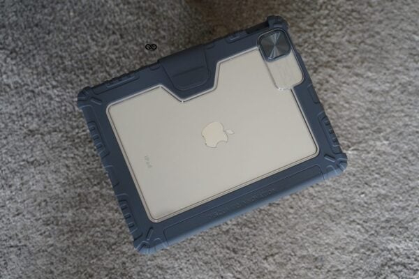 iPad Air 11 (M2 Chip) 2024, Air4/Air 5 (10.9 inch) 2020/2022 Grey Bumper leather Case with transparent back and camera shutter - Image 6