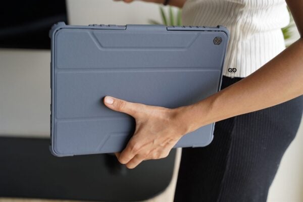 iPad Pro 2021 M1/2020/2018 Grey Bumper leather Case with transparent back and camera shutter for 11 inch and 12.9 inch - Image 14