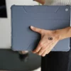 iPad Air 11 (M2 Chip) 2024, Air4/Air 5 (10.9 inch) 2020/2022 Grey Bumper leather Case with transparent back and camera shutter
