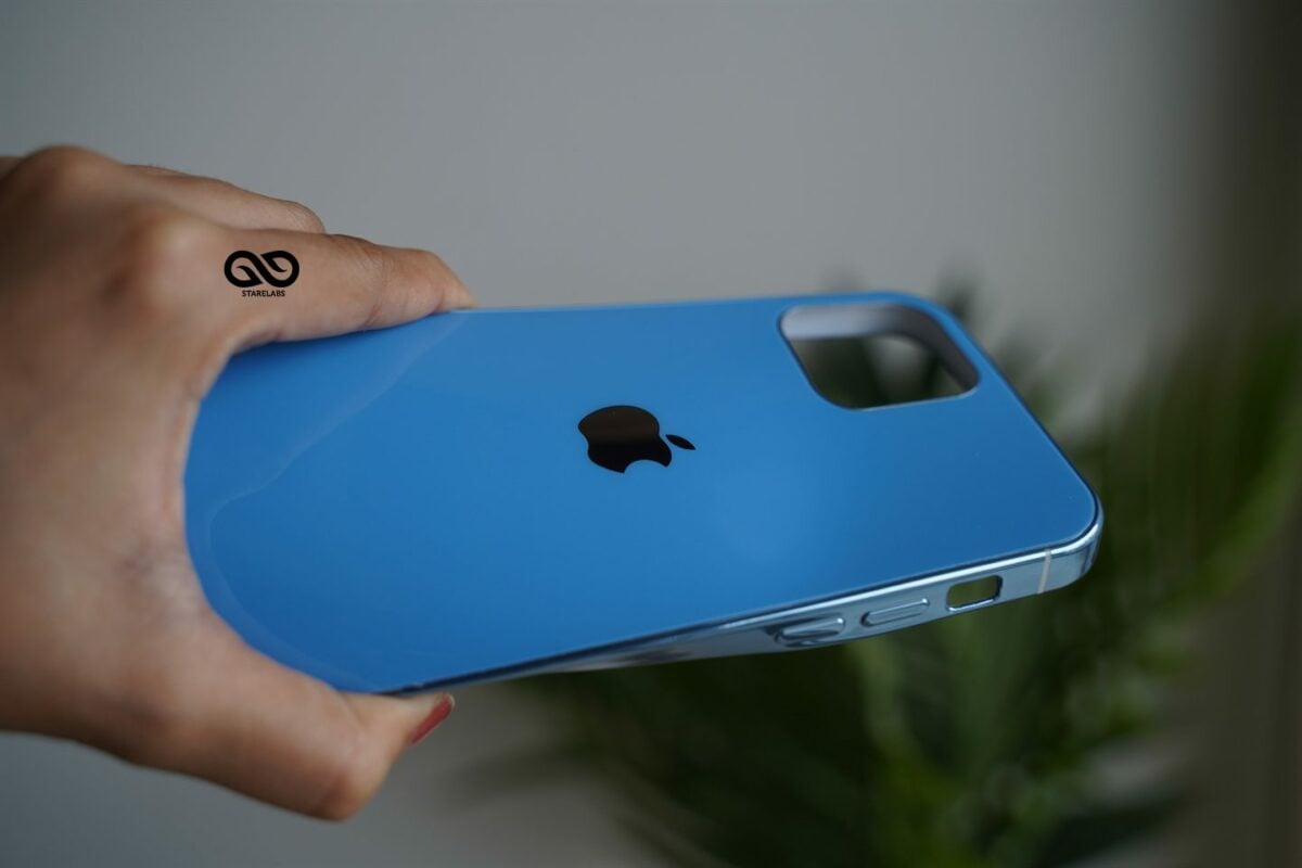 Light Blue Glass Finish Soft case for iPhone 12 Mini
