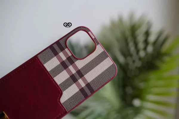 Chequered Leather Case with Card Slot - Image 8