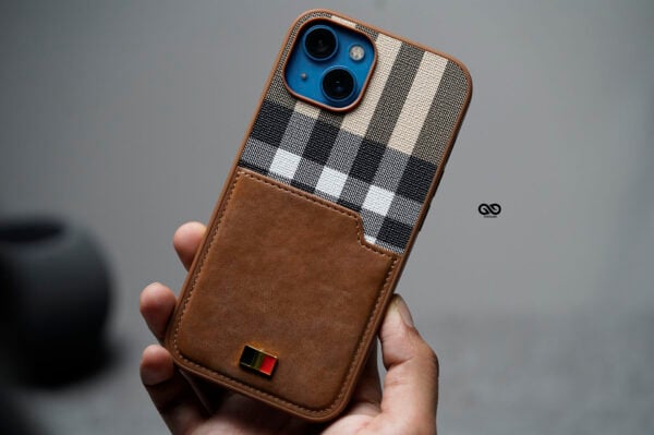 Chequered Leather Case with Card Slot - Image 47