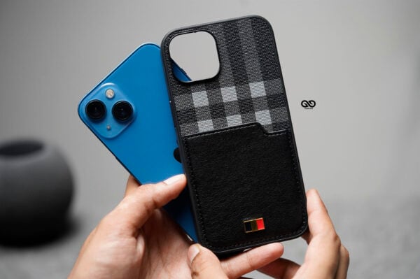 Chequered Leather Case with Card Slot - Image 28
