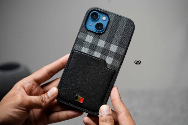 Chequered Leather Case with Card Slot - Image 57