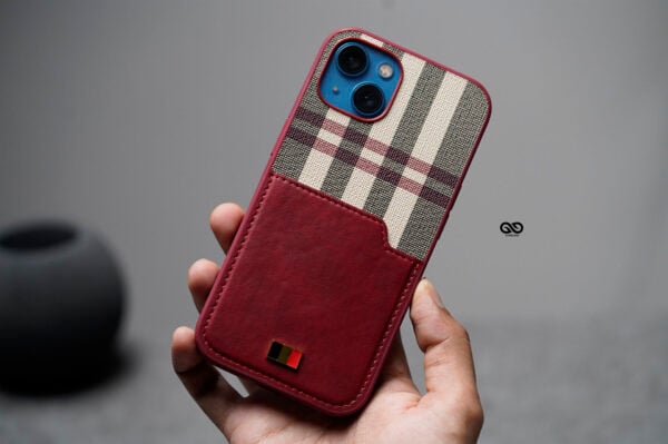 Chequered Leather Case with Card Slot - Image 21