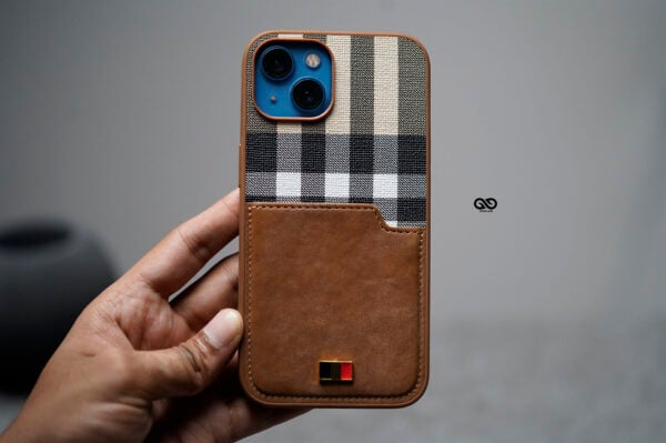 Chequered Leather Case with Card Slot - Image 14