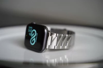 Silver Glossy Matte Link Strap For Apple Watch 44MM 45MM 46MM Series 4 5 6 7 8 9 10 SE SE 2 Gen