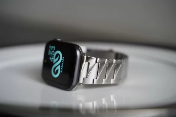 Silver Glossy Matte Link Strap For Apple Watch 44MM 45MM 46MM Series 4 5 6 7 8 9 10 SE SE 2 Gen - Image 4