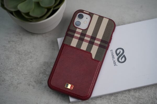 Chequered Leather Case with Card Slot - Image 46
