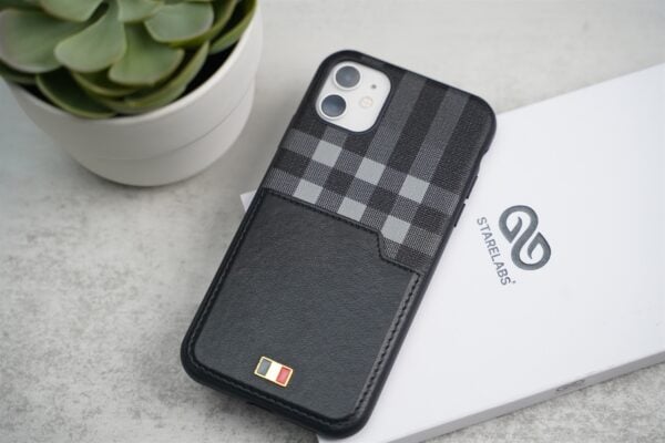 Chequered Leather Case with Card Slot - Image 47