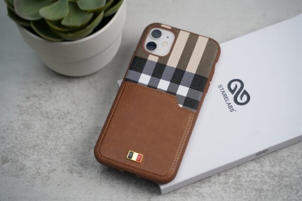 Chequered Leather Case with Card Slot - Image 48