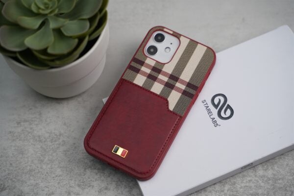Chequered Leather Case with Card Slot - Image 49