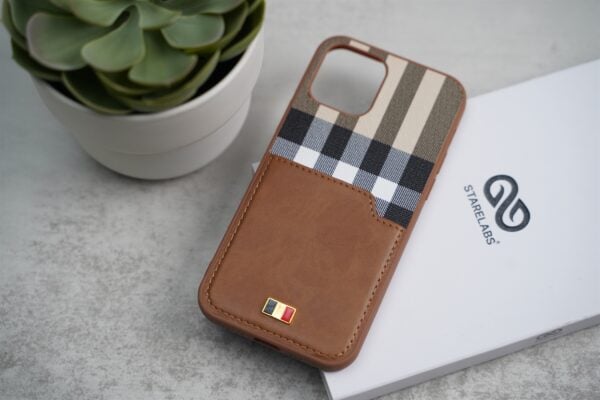 Chequered Leather Case with Card Slot - Image 53