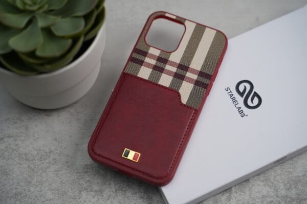 Chequered Leather Case with Card Slot - Image 54