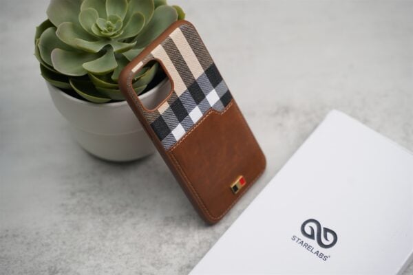 Chequered Leather Case with Card Slot - Image 57