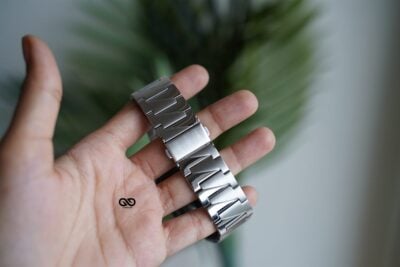 Silver Glossy Matte Link Strap For Apple Watch 44MM 45MM 46MM Series 4 5 6 7 8 9 10 SE SE 2 Gen