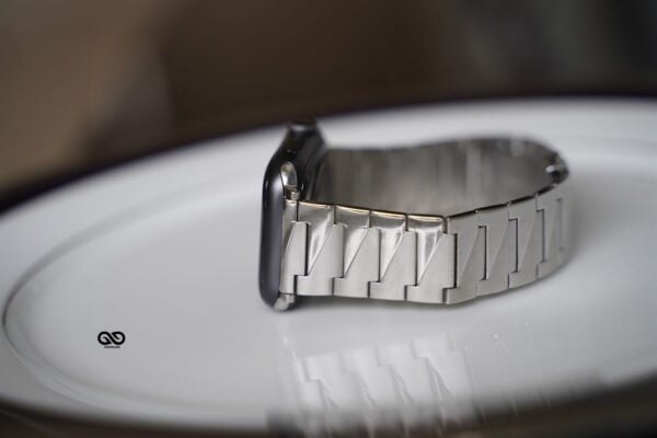Silver Glossy Matte Link Strap For Apple Watch 44MM 45MM 46MM Series 4 5 6 7 8 9 10 SE SE 2 Gen - Image 9