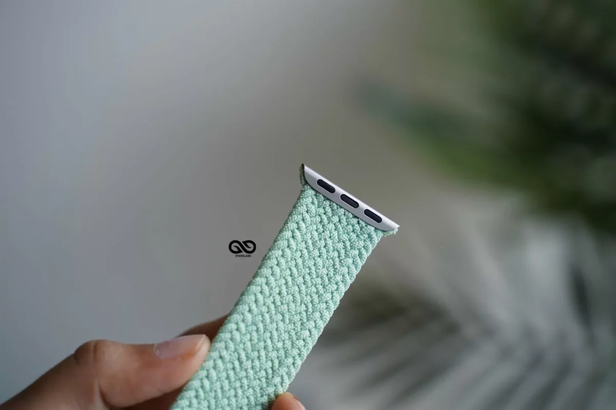 Pistachio Braided Solo Loop For Apple Watch 44MM 45MM 46MM Series 4 5 6 7 8 9 10 11 (SE 2 3 Gen)