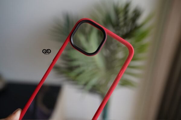 Red Drop Proof Transparent Sleek Case For iPhone 13 Mini - Image 3