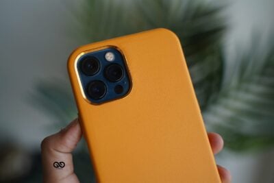 Vegan Leather Case for 12 Pro Max (Metal Buttons)