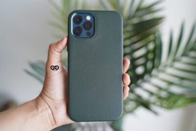 Vegan Leather Case for 12 Pro Max (Metal Buttons)
