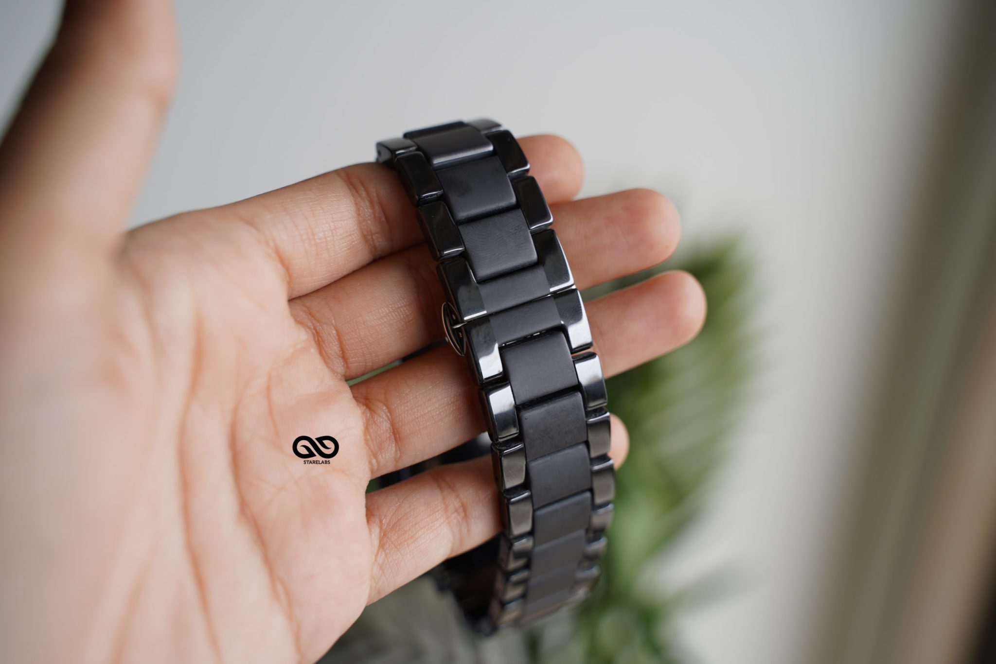 Black Matte Glossy Metal Chain Strap For Apple Watch 44MM 45MM Series 4 ...