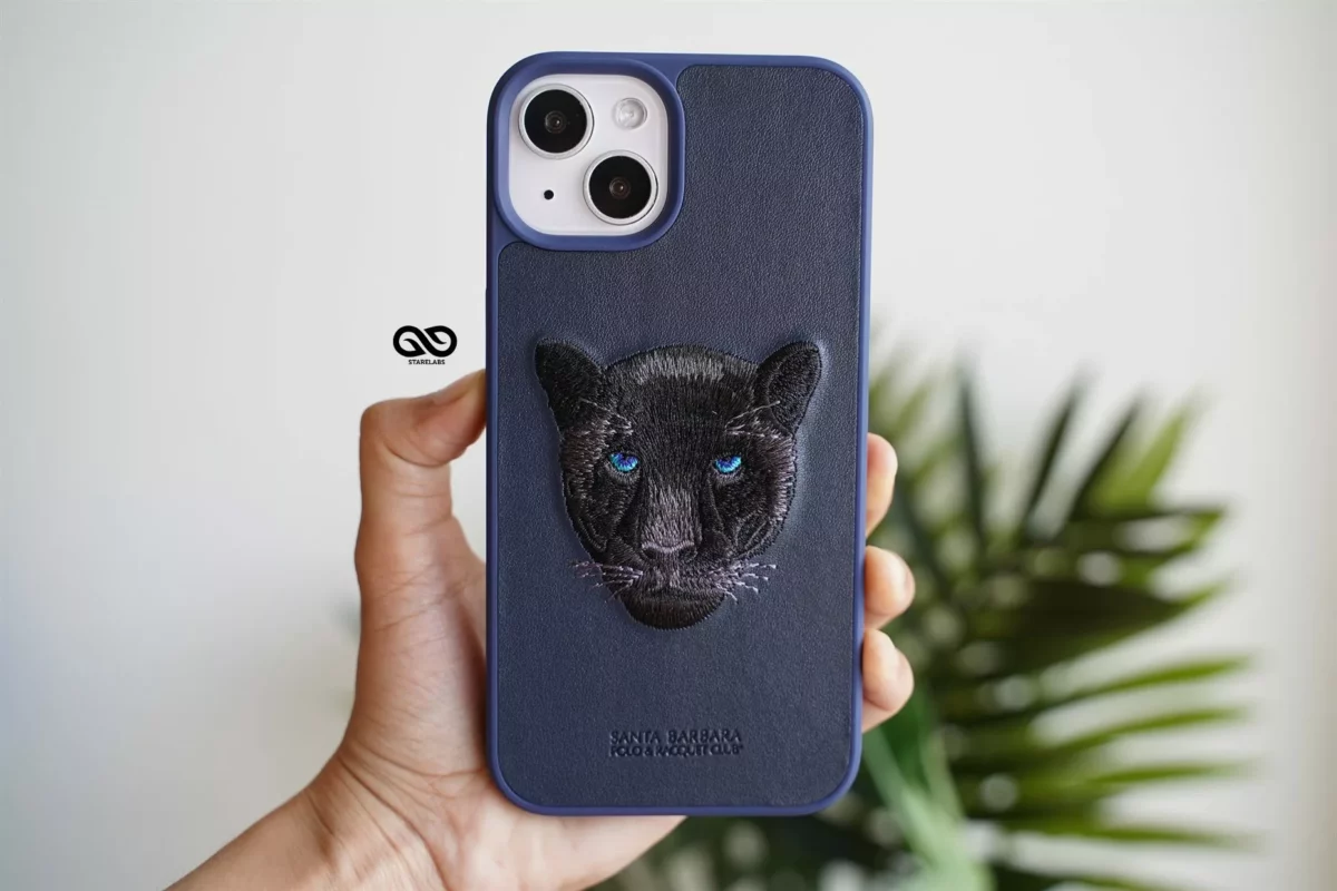 Black Panther Leather Case - Blue For iPhone 13