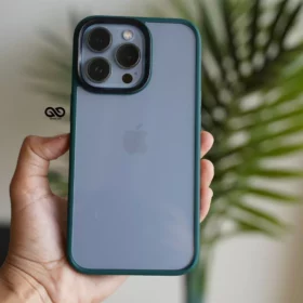 Pine Green Drop Proof Transparent Sleek Case For iPhone 13 Pro