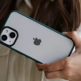 Pine Green Drop Proof Transparent Sleek Case For iPhone 13