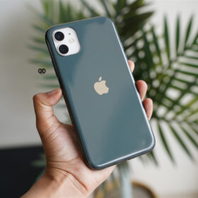 Bluish Grey Soft Glass Finish case for iPhone 11