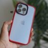 Red Drop Proof Transparent Sleek Case For iPhone 13 Pro