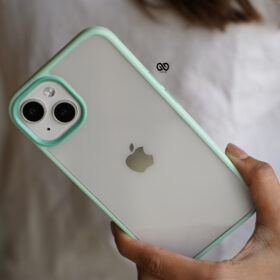 Aqua Green Drop Proof Transparent Sleek Case For iPhone 13