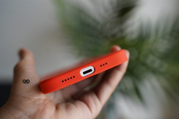 Blaze Orange Genuine Silicone Case For iPhone 12 Mini - Image 9