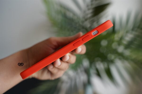 Blaze Orange Genuine Silicone Case For iPhone 12 Mini - Image 5
