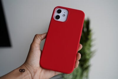 Red Genuine Silicone Case For iPhone 12 Mini