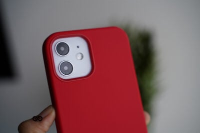 Red Genuine Silicone Case For iPhone 12 Mini